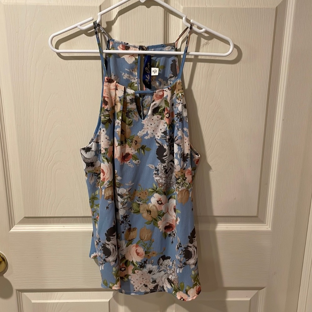 Blue/pink floral print cami.  Size medium.